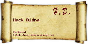 Hack Diána névjegykártya